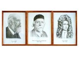 Портреты выдающихся химиков (дерев. рамка, под стеклом  8 штук)