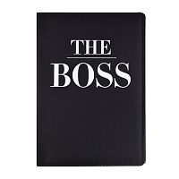 Обложка для паспорта "The BOSS" 10x14 см, искусственная кожа, поролон, шелкография