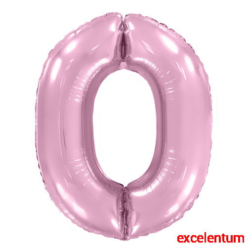 Шар (40''/102 см) Цифра, 0, Розовый, Макарунс, 1 шт. в уп.