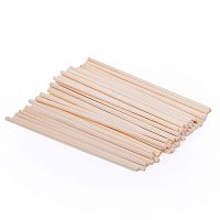 Палочки деревянные для рукоделия "DIY" круглые, 110x3 мм, 50 шт, натуральный цвет