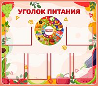 Стенд для школы УГОЛОК ПИТАНИЯ (Фрукты), 1,15*1м