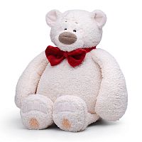 Медведь Тато с бантом, бордовый, 37см