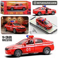Красная инерционная машинка полицейская вид В die-cast, 1:32