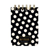 Блокнот «Cute journal» A7, BV, 100 л. "Black&White. Горошек" линейка