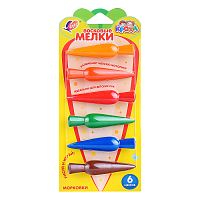 Мелки восковые 6 цв. "Кроха" фигурные "Морковки"