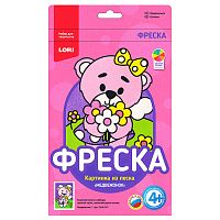 Фреска. Картина из песка "Медвежонок"
