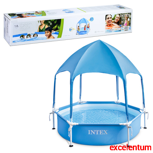 Бассейн каркасный Metal Frame 183 х 38 см, с навесом от солнца, 28209NP INTEX Бассейн каркасный Metal Frame 183 х 38 см, с навесом от солнца, 28209NP INTEX