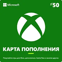 Карта оплаты пополнение игровой валюты Microsoft Xbox 50 PLN PL Xbox