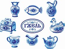 Интерьерная наклейка ГЖЕЛЬСКАЯ РОСПИСЬ, 1,25*0,95м