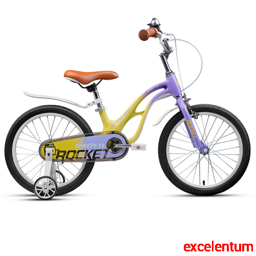 Велосипед 18" Rocket Sweety, цвет желто-фиолетовый Велосипед 18" Rocket Sweety, цвет желто-фиолетовый