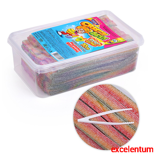 Жевательный мармелад в кислой обсыпке "Crazy gummy. Crazy belt" тутти-фрутти 10гр*150шт Жевательный мармелад в кислой обсыпке "Crazy gummy. Crazy belt" тутти-фрутти 10гр*150шт