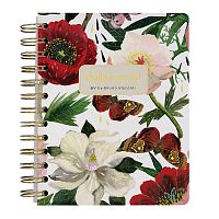 Ежедневник на золотом гребне А6, BV, 136 л, "Пионы" Cute diary