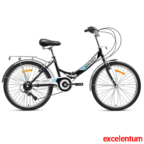 Велосипед 24" Rocket City Fold S 24, цвет черный, размер 16"