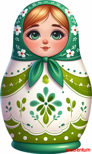 Пластиковая декорация МАТРЕШКА (Зеленая), 0,24*0,4м