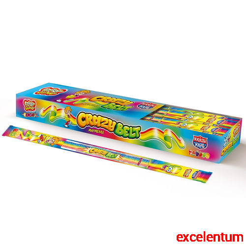 Мармелад в кислой обсыпке "Crazy gummy crazy belt" (кислый ремешок) тутти -фрутти 15гр*54шт Мармелад в кислой обсыпке "Crazy gummy crazy belt" (кислый ремешок) тутти -фрутти 15гр*54шт