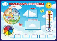 Стенд для детского сада КАЛЕНДАРЬ ПРИРОДЫ (Облака), 0,9*0,65м