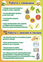 Обучающий стенд для детского сада РАБОТА С СЕМЕНАМИ, ЗЕМЛЕЙ И ПЕСКОМ, 0,56*0,8м