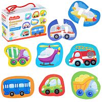 Пазлы контурные Половинки "Транспорт" Baby Toys