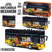 Автобус "Экскурсионный двухэтажный" 1:16 (свет, звук) в коробке