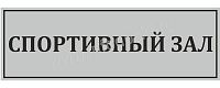 Табличка для школы в серебряном цвете СПОРТИВНЫЙ ЗАЛ, 0,3*0,1м