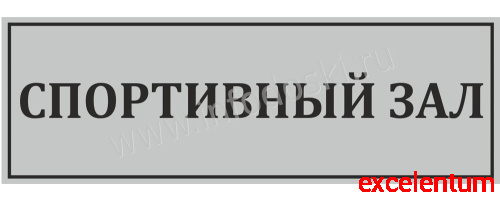 Табличка для школы в серебряном цвете СПОРТИВНЫЙ ЗАЛ, 0,3*0,1м Табличка для школы в серебряном цвете СПОРТИВНЫЙ ЗАЛ, 0,3*0,1м