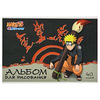 Альбом для рисования 40л "Naruto" клей А4 выб УФ двойной