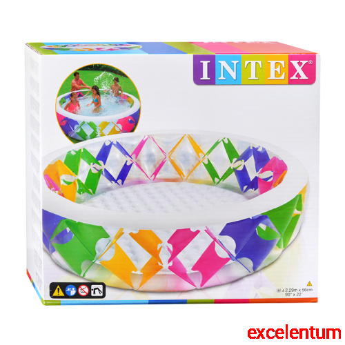 Бассейн надувной детский, 229 х 56 см, надувное дно, 56494NP INTEX