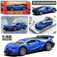 Синяя инерционная машинка спорт die-cast , 1:32