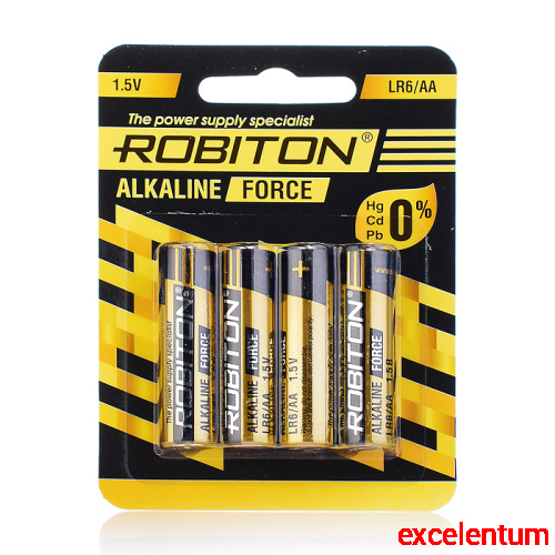 Батарейки алкалиновые ROBITON FORCE LR6 BL4