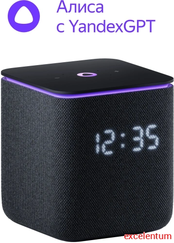 Умная колонка Yandex Станция Миди Алиса черный 24W 1.0 BT/Wi-Fi 10м (YNDX-00054BLK)