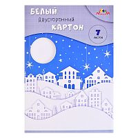 Картон белый А4 7л. "Зимний город" двухсторонний мелованный