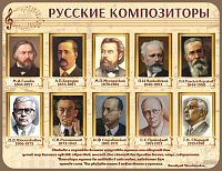 Стенд для школы РУССИЕ КОМПОЗИТОРЫ, 1,3*1м
