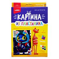 Картина из пластилина "Котик"