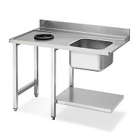 SMEG WT51200SHL Стол с мойкой и отверстием для слива слева