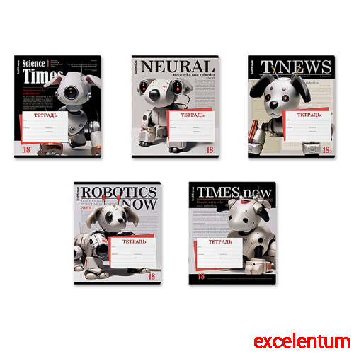 Тетрадь 18 л. линейка "Tech News" (в плёнке по 10 шт.)_MIX-PACK Тетрадь 18 л. линейка "Tech News" (в плёнке по 10 шт.)_MIX-PACK