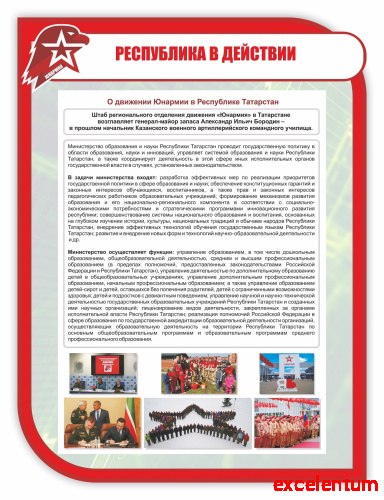 Стенд для школы РЕСПУБЛИКА В ДЕЙСТВИИ, 0,75*1м фото 3 Стенд для школы РЕСПУБЛИКА В ДЕЙСТВИИ, 0,75*1м фото 3