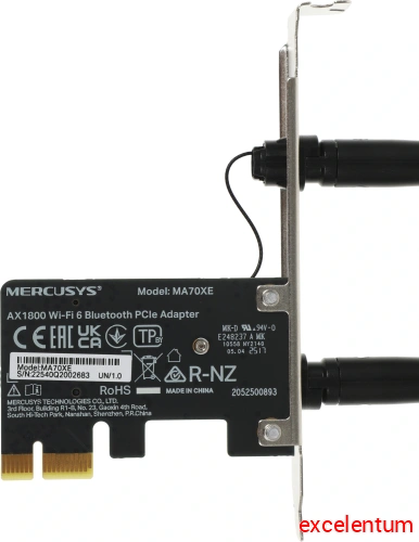 Сетевой адаптер Wi-Fi + Bluetooth Mercusys MA70XE фото 3 Сетевой адаптер Wi-Fi + Bluetooth Mercusys MA70XE фото 3