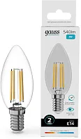 Лампа филам. Gauss Filament 8Вт цок.:E14 свеча 220B св.свеч.бел.нейт. (упак.:10шт) (32128)