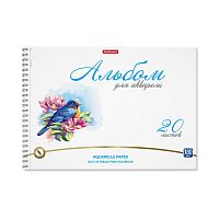 Альбом для рисования 20л. с бумагой для акварели 180 г на спирали Birds, А4