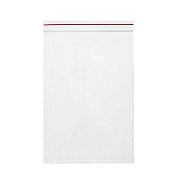 Пакет упаковочный с замком Zip Lock 80x100 мм, ПНД, 35 мкм, прозрачный, с красной полосой на zip-застежке, 100 шт в упаковке