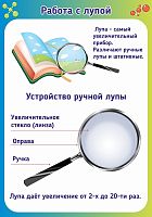 Обучающий стенд для детского сада РАБОТА С ЛУПОЙ, 0,56*0,8м