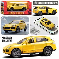 Жёлтая инерционная машинка вид E die-cast , 1:32