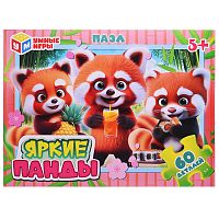 Пазлы 60 "Яркие панды"