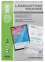 Пленка для ламинирования Cactus 75мкм A4 (100шт) глянцевая 216x303мм  CS-LPGA475100