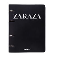 Тетрадь на кольцах А5 (160x212 мм) со сменным блоком "Zaraza" 120 листов, блок офсет 60 г/м² в клетку, гибкая обложка слим из мелованного картона 560г/м², цветная печать, матовая ламинация, термоусадочная пленка