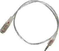 Кабель-удлинитель аудио Buro Jack 3.5 (m)/Jack 3.5 (f) 0.5м. прозрачный (CAB025-0.5M)