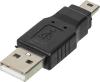 Переходник Ningbo mini USB B (m) USB A(m) белый