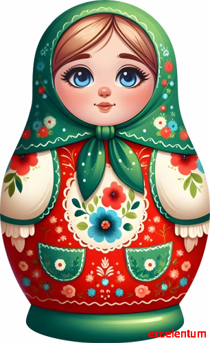 Пластиковая декорация МАТРЕШКА (Цветочки), 0,25*0,4м