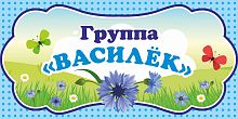 Табличка для детского сада ГРУППА ВАСИЛЕК, 0,3*0,15м