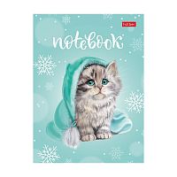 Записная книжка 64л А6 клетка/линия "Милый котик" тв. переплет мат. ламин.